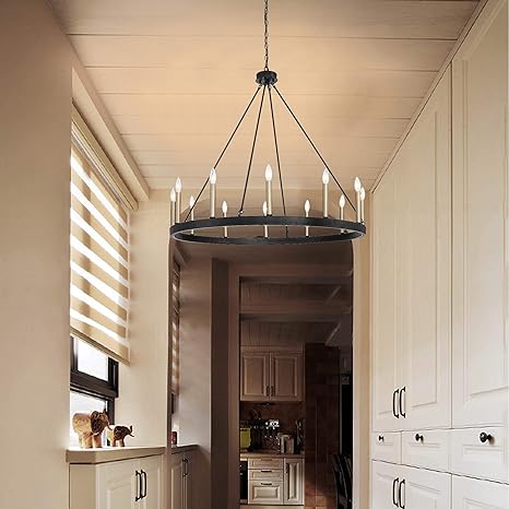 wagon wheel dining room light