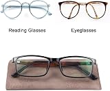 Hifot Leather Eyeglasses Case 3 Pack PU Soft Pouch Reading Glasses Bag view 3