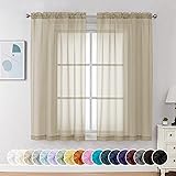 Chyhomenyc Taupe Sheer Curtains 54 Inch Long 2