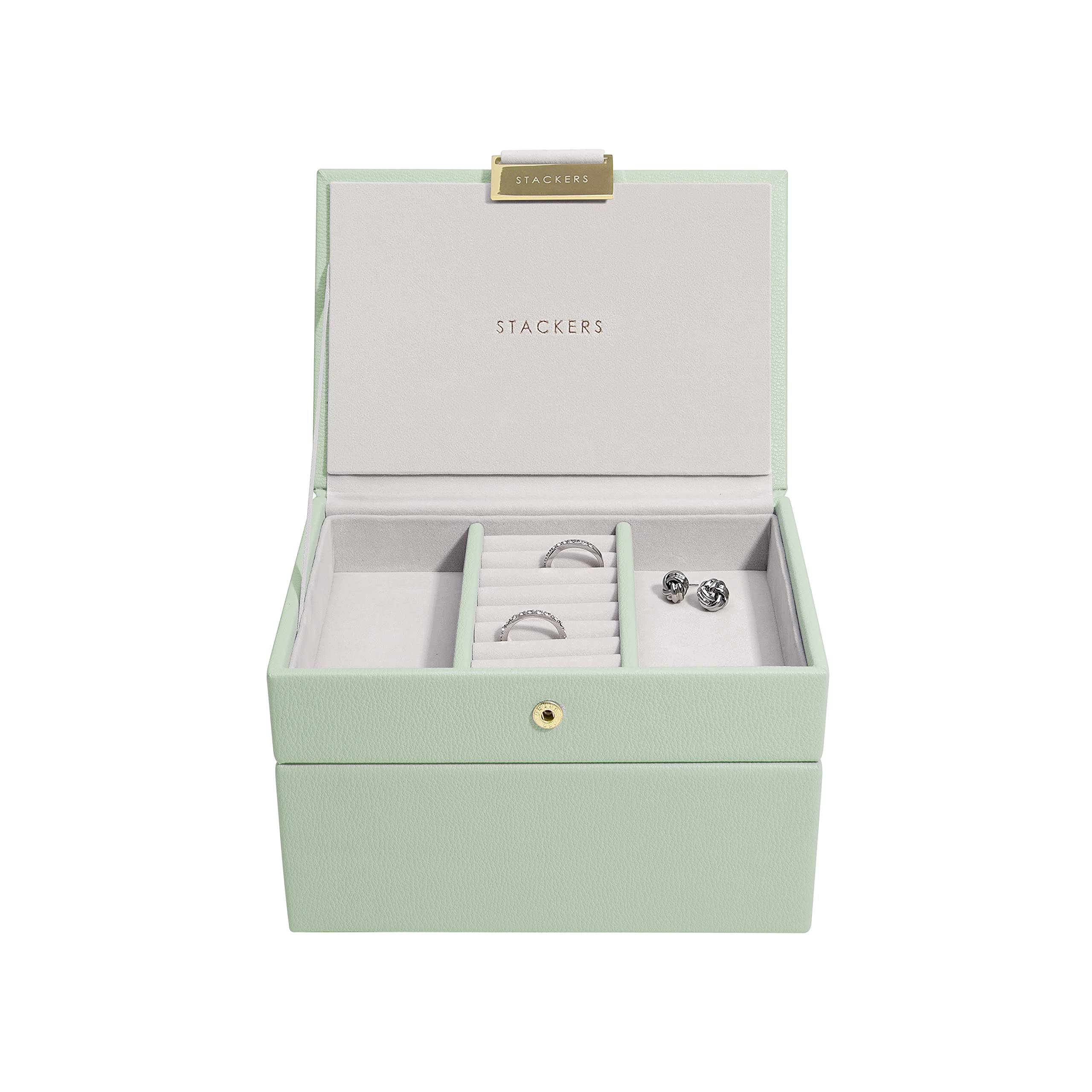 Stackers Sage Green Mini Jewellery Box - Set of 2