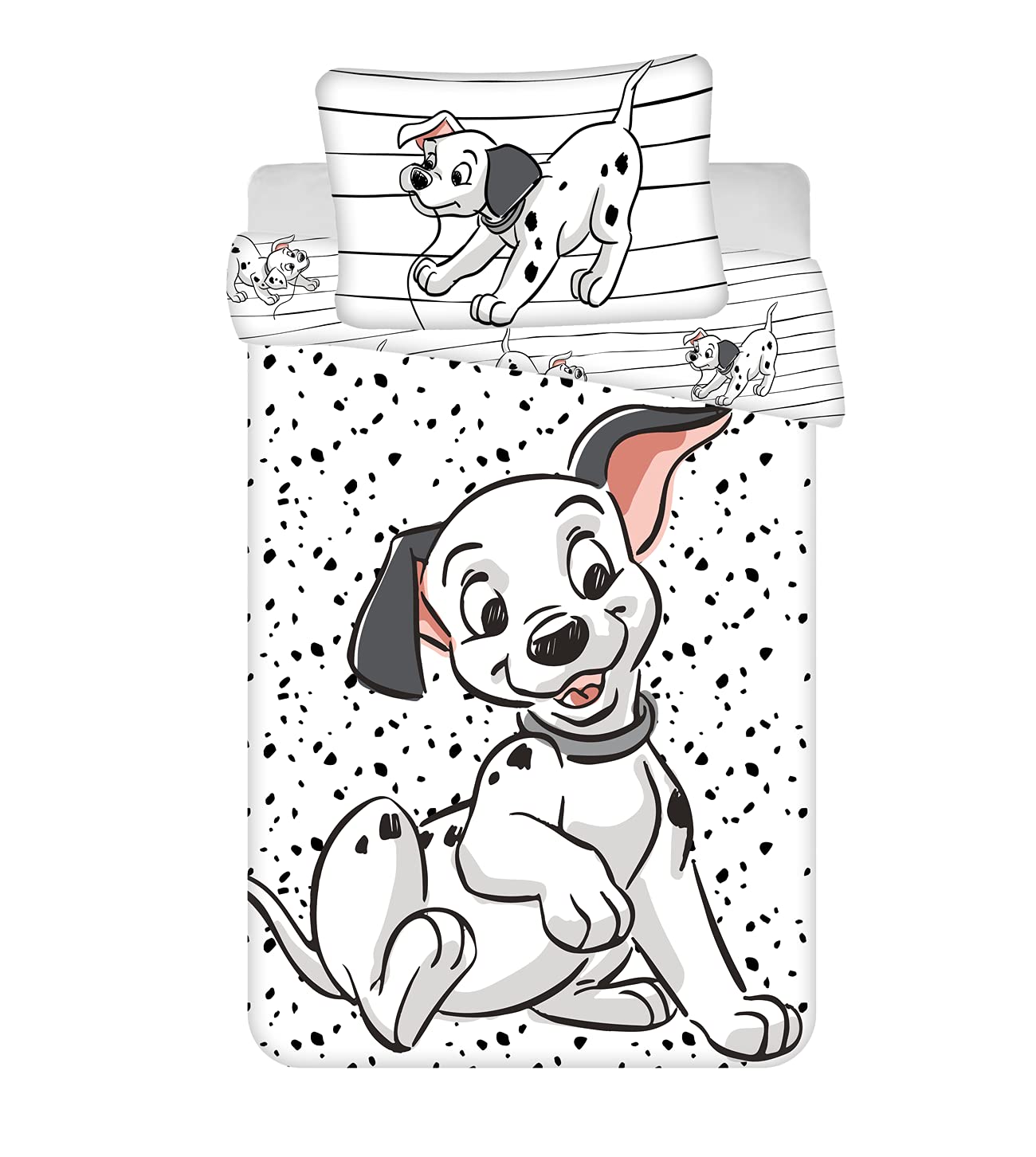 aptex Disney Baby Reversible Bed Linen Set 101 Dalmatian 100 x 135 cm, White