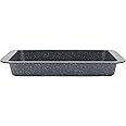 Salter BW07032EU7 Megastone 36 cm Roasting Tray – Non-Stick Rectangular Roasting Pan, Carbon Steel Roaster for Meat Joints & Vegetables, Deep-Edged Baking Tray, PFOA-Free Oven Dish, Easy Clean, Silver