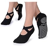Ozaiic Pilates Socks for Women Non Slip Grip, Yoga Socks with Grippers for Barre, Hospital, Ballet, Dance, Barefoot Workout