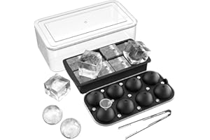 GGOW Large Ice Cube Tray for Whiskey: Ice Ball Maker for Cocktails - Large Ice Trays for Whisky Ice Sphere - Big Ice Cube Maker for Bourbon Square Ice