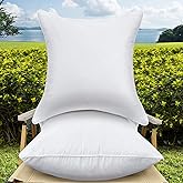 QSWRD 20 x 20 Outdoor Throw Pillow Inserts Set of 2 Waterproof Square Premium Decorative Couch Pillow Stuffers Form Large White Sofa Cushions Indoor