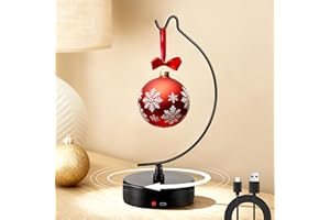 Hohean Electric Rotating Ornament Display Stand, Metal Ornament Hangers Stands, Christmas Ornaments Holder for Crafts, Crystal Glass Balls, Baubles, Xmas Gift & Tabletop Decorations(Moon Style)