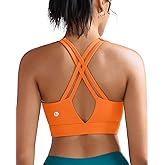 RUNNING GIRL Sports Bra for Women High Support, Molded Cup High Impact Sports Bras with Sewn in Pads Strappy Running Bra