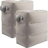 2 Pack Inflatable Foot Rest for Air Travel,Airplane Travel Foot Rest Adjustable Height,Car/Airplane,Footrest Pillow with Pump for Office,Airplane,Train,Cars,Home