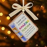 Tian Zhun Teacher Book Teacher Ornament for Christmas Tree Teachers Appreciation Gifts from Student for Xmas Tree Wood Hanging Decoration