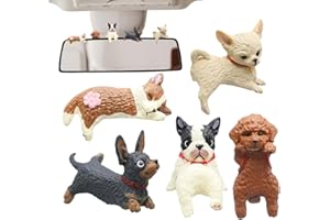 5-Piece Miniature Dog Decoration for Laptop Screen, Auto Center Console Figures, Abs Collectibles for Car Dashboard Truck SUV