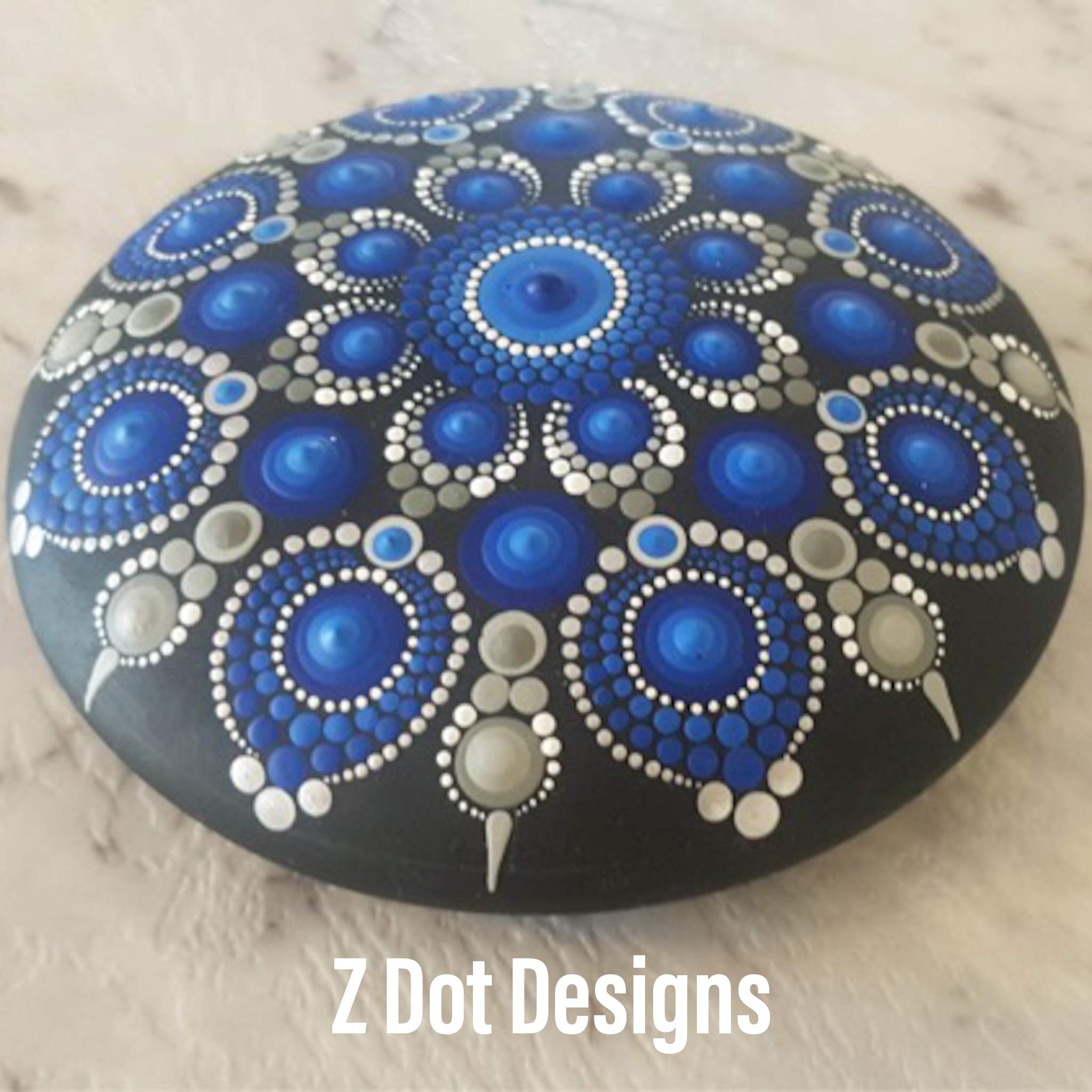 Stone Mold - for Making Stones for Painting - Happy Dotting Company - Large Round Shape - Smooth Casting with inbuilt Center for Dotting Mandala and Stone dot Art - to Make Rocks for Painting