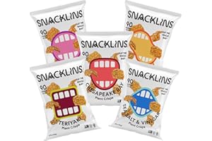SNACKLINS Plant Based Crisps - Vegan Healthy Snacks - Gluten Free, Grain Free, Plant Based Crisps, 100% Kosher For Passover, Low Calorie - No Added Sugar, Crunchy, Puffed Snack - Variety Pack - .9oz Bag (Case of 5)