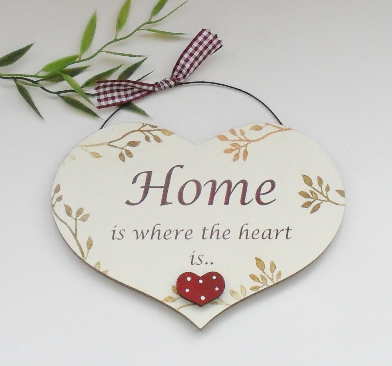 New Home Country Heart Wooden Gift Plaque