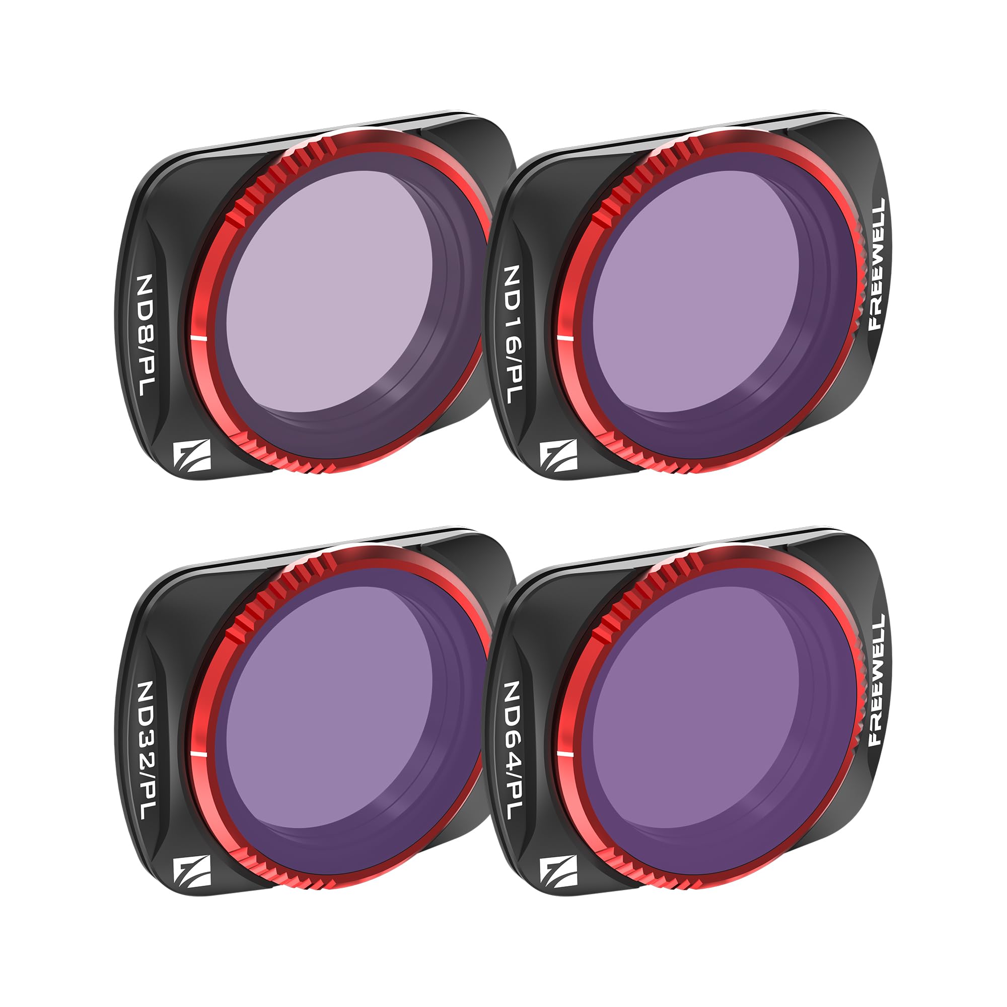 Freewell 4Pack Bright Day QuickSwap ND/PL Hybrid Filter Kit for Osmo Pocket 4/3: Effortless Installation, Vibrant Color, Gimbal Compatibility