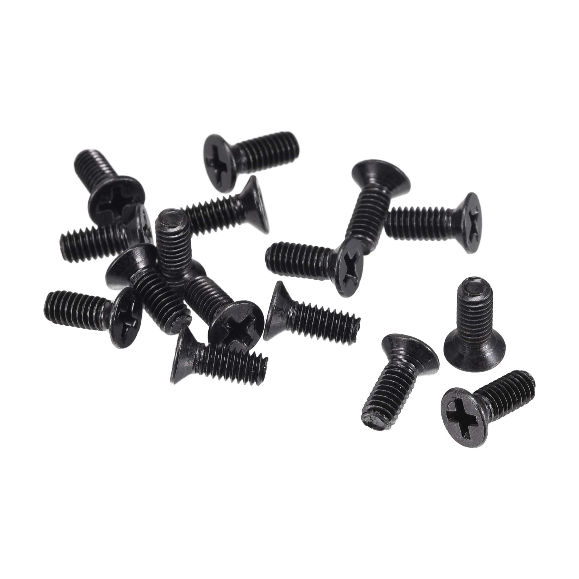 sourcing map M4 x 10mm Phillips Screw Fastener Black for Laptop PC TV Fan Switch 150pcs