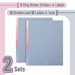 Mr. Pen- Binder Dividers, 6 Tab Dividers, Pack of 2