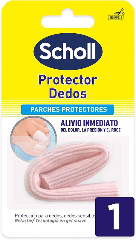Scholl Tubo Protector para Dedos, Uñas y Callos, Alivio Inmediato del Dolor, la Presión y el Roce, Negro, Estándar