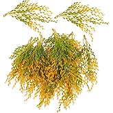 Totority Artificial Rice Stalks Faux Wheat Ears Bunches 5.91 Inch Simulated Rice Wheat Decor for Home Kitchen Table Centerpieces Autumn Harvest Festival Decoration