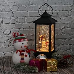 Eldnacele Christmas Snow Globe Lantern with