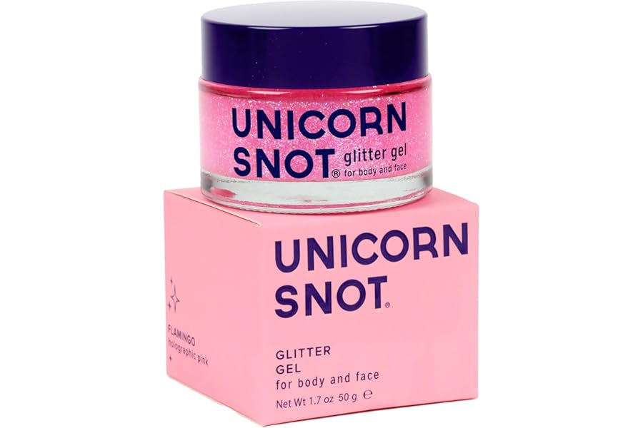 UNICORN SNOT Holographic Face Glitter & Body Glitter Gel | Holiday Glitter Makeup: Stocking Stuffers & Christmas Gift | Hair Glitter, Vegan & Cruelty Free, 1.7 oz Pink Glitter (Flamingo)
