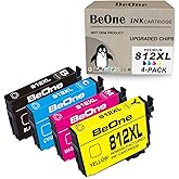 BeOne 812XL Remanufactured Ink Cartridges for Epson 812 XL 812XL T812 T812XL to Use with Workforce Pro WF-7310 WF-7820 WF-7840 EC-C7000 Printer (4-Pack; 1 Black, 1 Cyan, 1 Magenta, 1 Yellow)