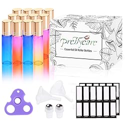 PrettyCare 12 Pack, 10 ml Essential Oil Roller