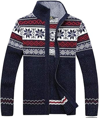 mens knitted zip cardigan