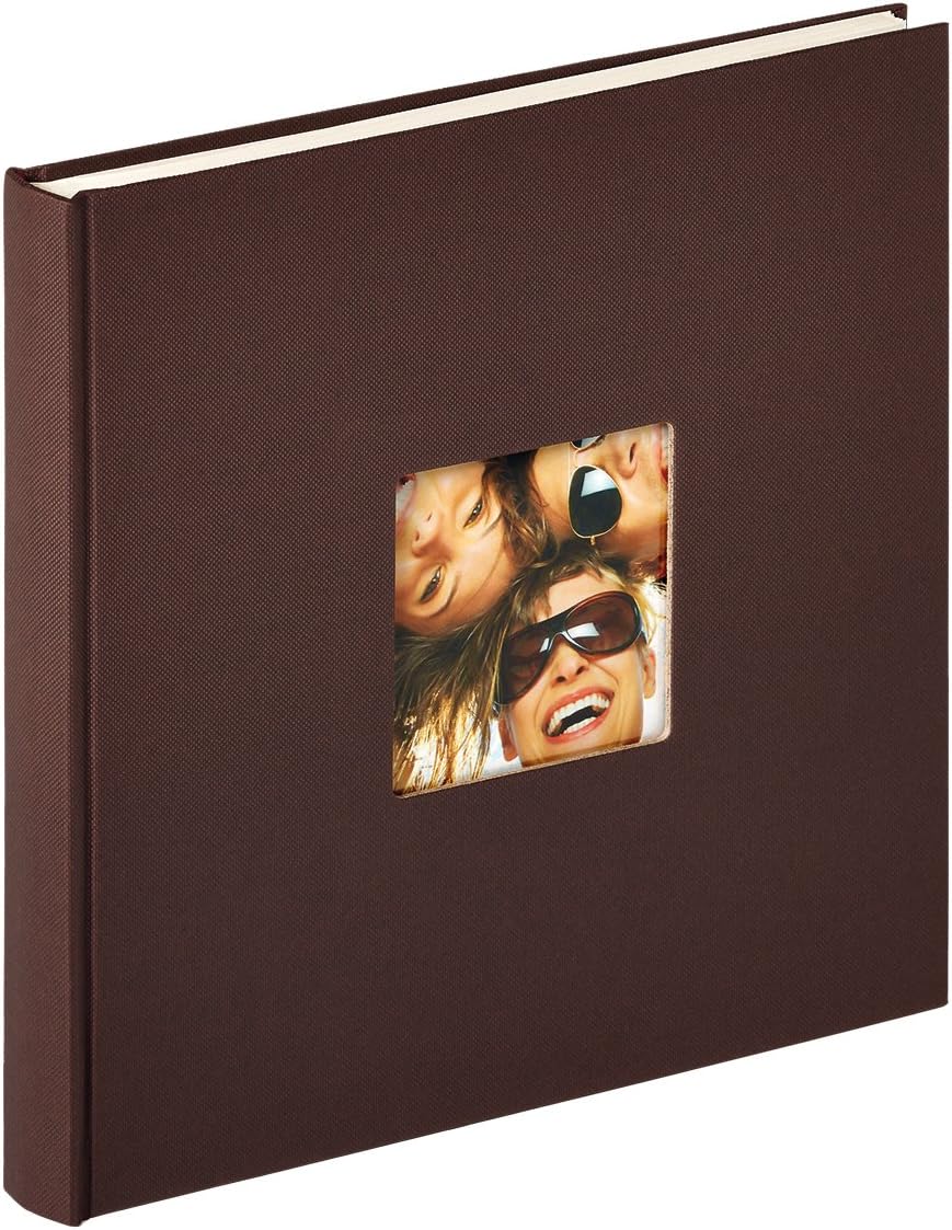 Walther design Fun Book Bound Album for 40 White Pages, Textured Paper, Dark Brown, 26 x 25 x 2.5 cm