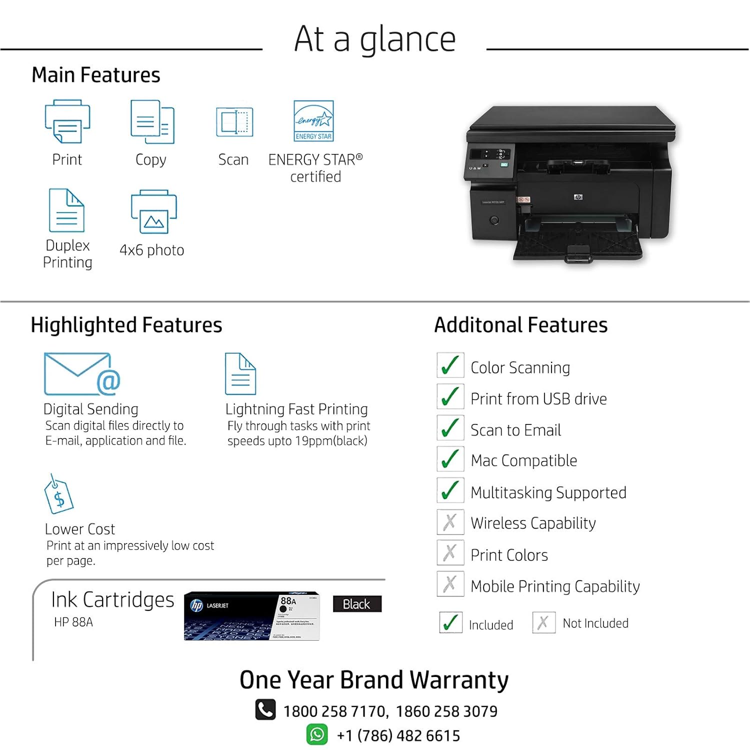 Multifunction HP Laserjet Pro M1136 Monochrome Laser Printer Best