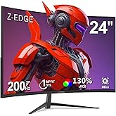 Monitor Gamer Curvo 24 polegadas Z-Edge, 200Hz/165Hz/144Hz, 1 ms, Monitor pc LED com cabo DP, FHD (1920x1080), VA 1650R, 300c