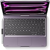 edaiser Swivel Keyboard Case for 2024 Apple iPad Pro 11 inch M4 A2836 A2837 A3006; Rotatable Cover with Pencil Holder, Multi-Touch Trackpad, RGB Backlit, Metallic Purple