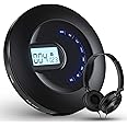 CD Player Portable, Rechargeable Portable CD Player for Car and Travel, Walkman CD Player with Headphone and Anti-Skip/Shockproof, Personal CD Player with LCD Display, AUX Cable, Backlight
