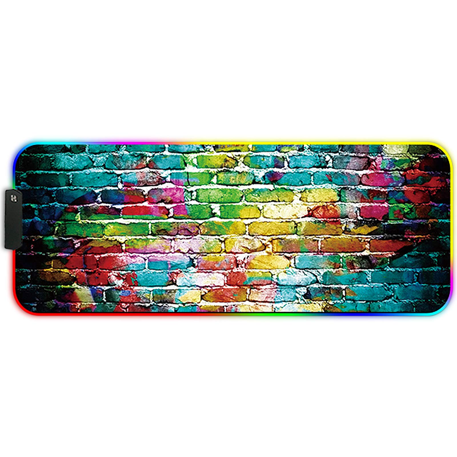 DORRISO Large RGB Gaming Mouse Mat Pads 800x300x4mm Led Mousepad Soft Computer Keyboard Mice Mat for MacBook, PC, Laptop, Desk Gaming Mouse Pads Colour