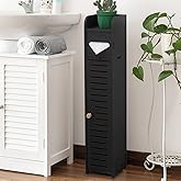 AOJEZOR Small Bathroom Storage Cabinet: Bathroom Toilet Paper Cabinet Fit for Small Roll,Black | Fit for Small Roll