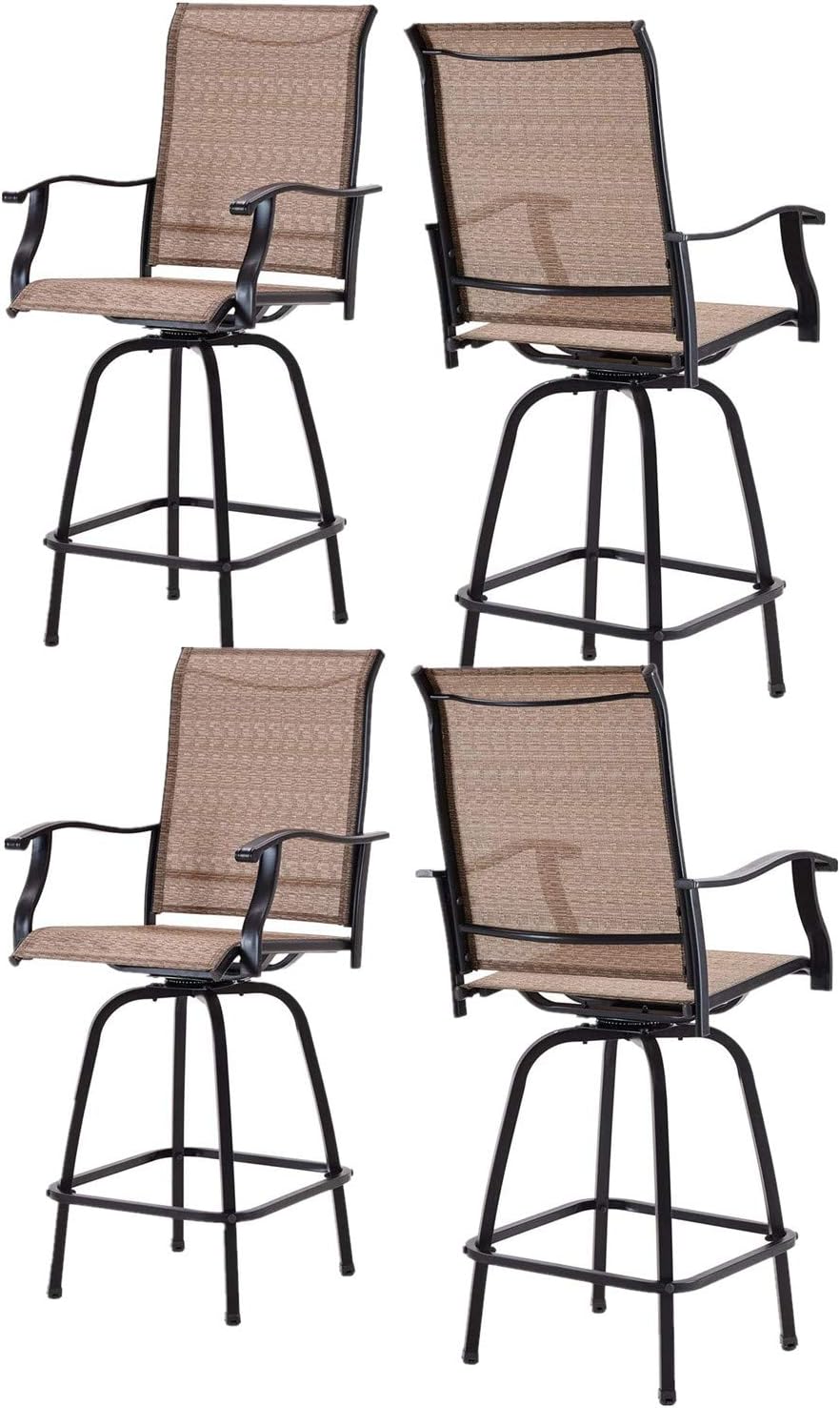 bar stool height outdoor chairs on Patio Lawn Garden Vicllax Outdoor Swivel Bar Stools Patio Bar Height Furniture Chairs Chairs