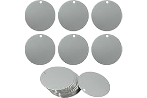 StayMax 2 Inch Round Metal Engraving Blanks Stamping Blanks Stainless Steel Blank Tags 50 Pack