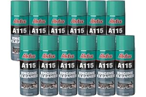 Akfix A115 Engine Cleaner and Degreaser - Quick and Bright Cleaner for Car, Motorcycle, Automotive and Machine Engine - Oil Grease Remover, Degreaser Cleaner Spray | 12 Pack, 16.9 Oz.