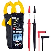 ZIBOO UT210E Mini Handheld Clamp Meter, True RMS AC/DC,6000 Counts Voltmeter Continuity Tester Capacitor HVAC Tool Multi Tester