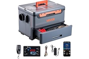 VEVOR Diesel Heater, 8KW, DC 12V/24V, All in One Portable Diesel Air Heater with Bluetooth APP Control, Remote Control and LC