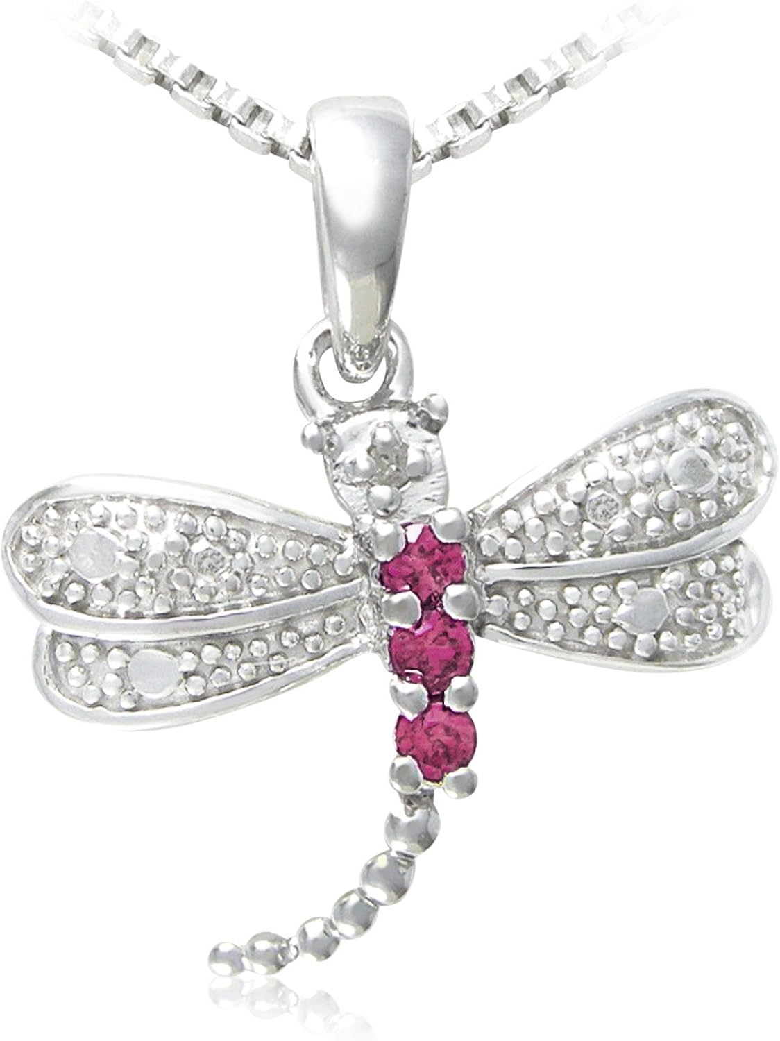 Amazon.com: Sterling Silver Round Shaped Created Ruby and Diamond