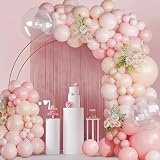 Netnology Pink Balloon Arch Kit 122pcs Pastel Nude Pink Garland 18in view 3