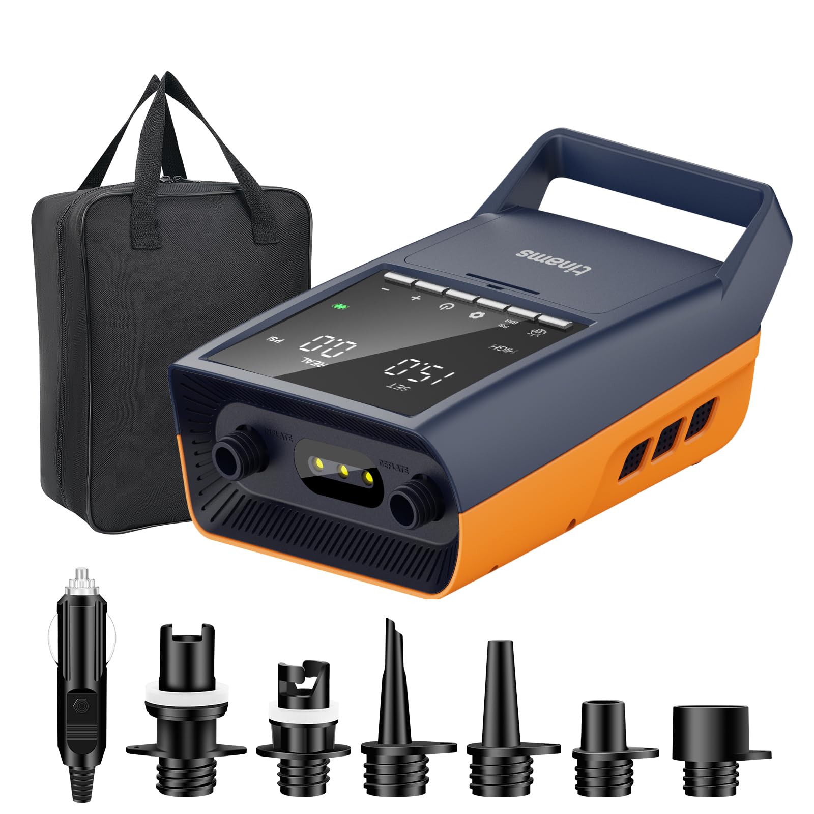 Photo 1 of 20 PSI High Pressure SUP Pump, 7.5in Digital Electric Paddle Board Pump, 12V DC Car Connector with Included Storage Bag, for Stand-up Paddleboard