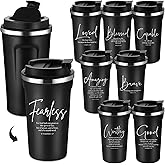 Meanplan 8 Pcs Inspirational Christian Valentine Gifts 17oz Bible Verse Tumblers Bulk Religious Coffee Mugs Cups for Men Women Holy Week Easter Pastor Church Teacher Religious Gift (Black)