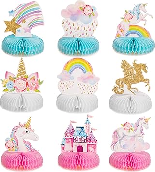 Mallmall6 6pcs Unicorn Honeycomb Candy Color Rainbow Cloud Star Flower Centerpieces Party Table Topper Shiny Unicorn Honeycomb Theme Birthday Baby Shower Decorations Birthday Supplies For Kids Toys Hobbies Party Supplies Elderpark Org