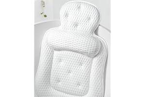 VOXOR Bath Pillows for Tub, Extra Large Bathtub Cushion for Head and Neck with Soft 5D Mesh Fabric and 54 Non-Slip Suction Cups, Relaxing Tub Shower Accessories Spa Gifts
