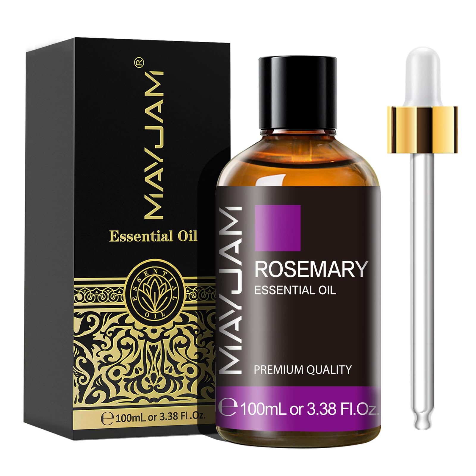 MAYJAM Rosemary Essential Oils 100ML, Rosemary Oil for Hair Growth, Perfect for Diffuser, Humidifier, DIY, Home, Office