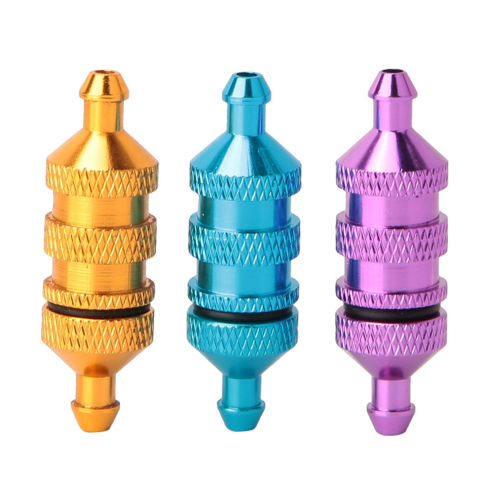 Aluminium Alloy Oil Filter, Aluminum Nitro Fuel Filter,RC Oil Fuel Filter, 3 Pcs Lightweight Fuel Filter Fits for Hsp 02156 94122 1/10 Rc Model Car Spare Parts