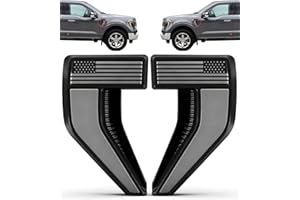 SDPVORN Upgraded Fender Emblem Badge Vent Covers for F150 2021-2025 2026 Accessories, Never-Fade Black Flag Design
