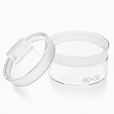 Housoutil Glass Weighing Bottle Low Form, 60x30mm Clear Lab Weighing Bottle, Borosilicate Glass Jar with Ground Stopper for Chemistry, Solid Science Samples, Moisture Barrier Container