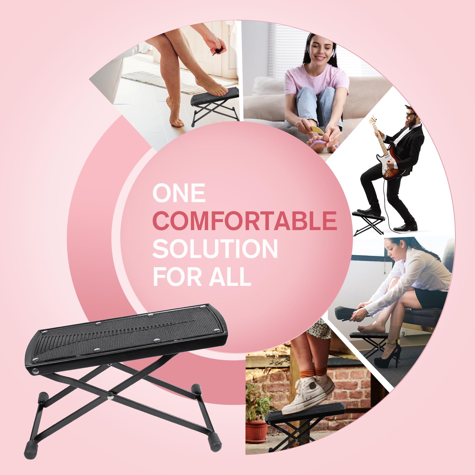 Subay Pedicure Foot Rest, 6 Heights Adjustable Foot Stand for Pedicure, Foldable Non-Slip Pedicure Stand for Easy At Home Pedicures, No More Bending or Stretching Pedicure Stool Tool for Home Foot Spa - Image 7